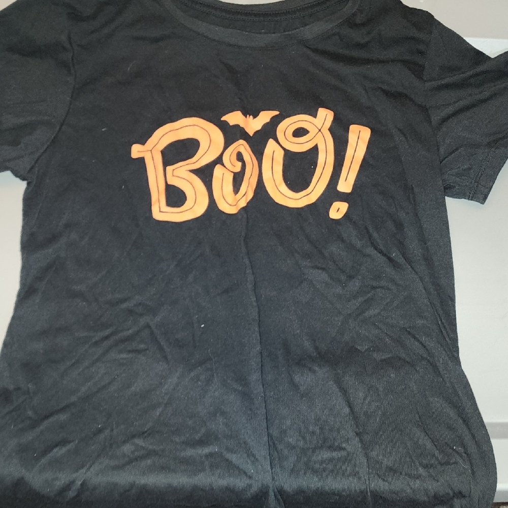 Women Black Halloween Boo T-Shirt Size M